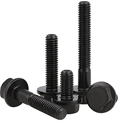 CONPHERON Flänsbult flänsbultar sexkantsskruv med fläns i klass 10,9 kolstål hög motståndskraft,M8x16 mm (helt gängade)