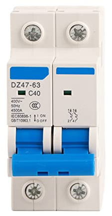 AC 400V Leitungsschutzschalter Hutschiene 40A 2P Home Überlastschutz Luftschalter Sicherungsautomat für Wohnbeleuchtung Verteilerleitungen Solar PV Anlage