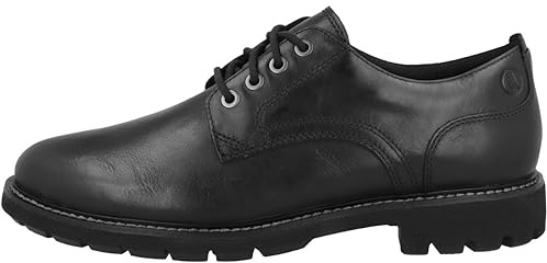 Clarks Batcombe Tie Mens Black Leather, 6