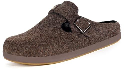 Gaatpot Unisex Pantofole Invernali,Zoccoli in Feltro,Marrone,42 EU