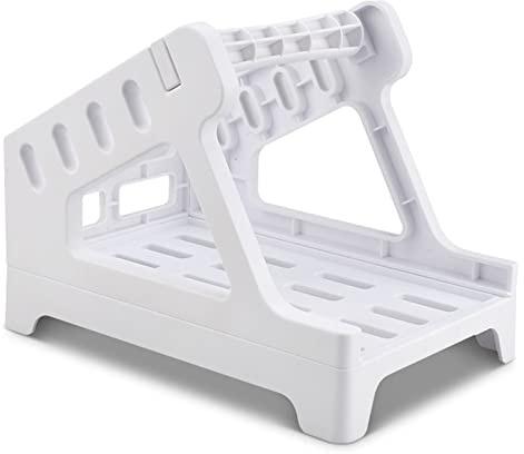 Label Holder, 2 in 1 White Thermal Fan-fold Roll Labels Holder for Thermal Printer, Desktop Label Printers