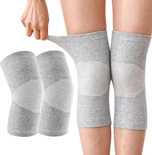 Carreneu Bambus Kniebandage, 2 Stück Kniebandage Mäner Damen Bambus Knie Kompressions Bandage, Knee Support Bandage Knie Sport-Knieschoner, Atmungsaktiv Und Bequem (XL)