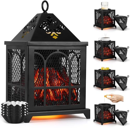 Lampada profumata elettrica, 4 in 1 Lampada profumata per Cera profumata,Candela e Olio profumato, Bruciatore elettrico di candele profumate per decorazione della camera letto dell'ufficio domestico