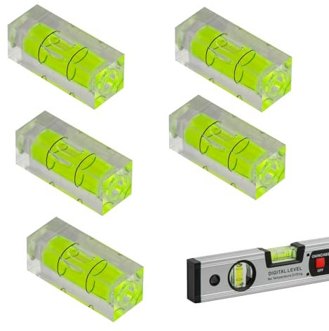 Mini Niveaux À Bulle Carrés,Niveau À Bulle, 5 Pièces Mini Niveau À Bulle, Petit Niveau a Bulle Mini Niveau, Carré Mini Niveau À Bulle, Caméra De Mesure Pour Trépied Universelle À Bulle,15x15x40mm