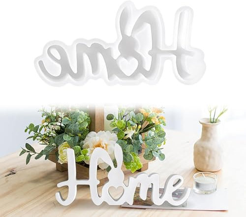 LUMOOM Stampi in silicone per Pasqua, stampi per versare Pasqua, stampi in silicone, coniglio, gesso, per innaffiare, stampi in silicone per fai da te, candele, decorazioni pasquali (casa)