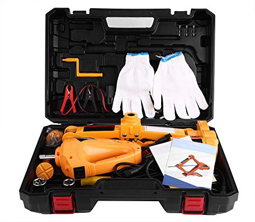 Telituny Elektrischer Wagenheber 12 V, 3 Tonnen, Scherenhebebühne mit Schlagschrauber, tragbares Automobil-Hebewerkzeug für SUV & Limousine, Notfall-Reifenwechsel-Set am Straßenrand