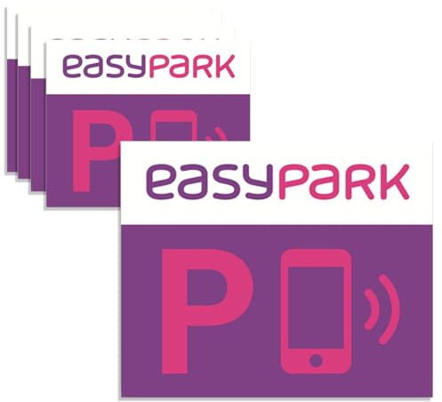 GXGM 5 Adesivi EasyPark in PVC Compatti e Resistenti Perfetti per Chi Usa l’App di Parcheggio Facili da Applicare su Vetro Interno (5x4 Cm)