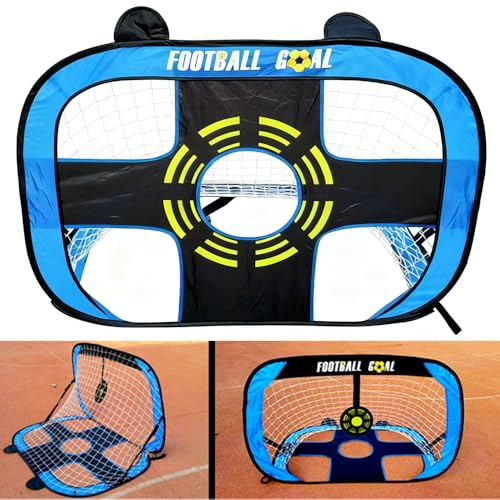 2-in-1 Porta e Rete da Calcio Pop-Up,Set di Allenamento Portatile per Calcio Indoor/Outdoor per Precisione nei Passaggi e nei Tiri,Include Borsa per il Trasporto