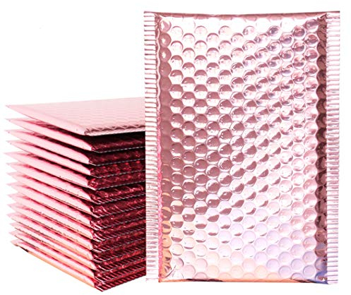 iSuperb 20 Stück 15 x 20cm Briefumschläge Poly Bubble Mailer Selbstdichtende Gepolsterte Taschen Bubble Versandbeutel Plastik Luftpolstertaschen für Verpackung Rosa (Rosa)