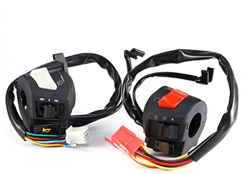 Styrets brytare, 2 stycken 18,5 cm (7/8 tum) motorcykel styre horn blinkersljus kontrollbrytare motorcykelstyre elektrisk startbrytare för Agusta motorcyklar skoter Dirtbikes Quad ATV