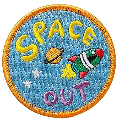 Mono Quick 14016 Space Out Applikation, Bügelbild, Patch, Rund, Rakete, Planet