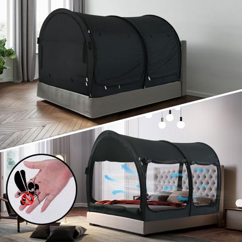 Alvantor Dosel para Carpa, Cama de campaña 2 en 1, Tienda de ensueño, Espacio de privacidad, Tiendas para Dormir tamaño Individual, Tiendas Interiores Plegables con Estructura portátil, Cortinas