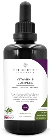 Vitamin B Complex Liquid Drops | 4 Months Supply, 133 Servings. 100ml High Strength Vitamin B12 Methylcobalamin & Adenosylcobalamin, B1, B2, B3, B5, B6 with Choline, Folic Acid | UK Made & Vegan