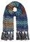 Barts Nicole Schal Winterschal Damenschal Damen - Streifenschal Strickschal mit Fransen Winter Herbst-Winter - One Size blau