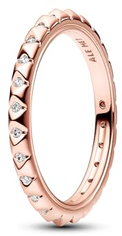 PANDORA ME Pyramiden Ring aus Sterling Silber mit 14 Karat rosévergoldete Metalllegierung, Cubic Zirkoniastein verziert, Größe: 56, 182800C01-56