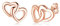 Loutade Silver Heart Earrings for Women, 925 Sterling Silver Heart Stud Earrings, Hypoallergenic Cartilage Sleeper Simple Entwined Heart Earrings CZ Flat Rose Gold Double Open Heart Stud Earrings