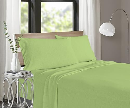 Soft Tees Luxury Cotton Modal Jersey Knit Sheet Set, Olive, Queen
