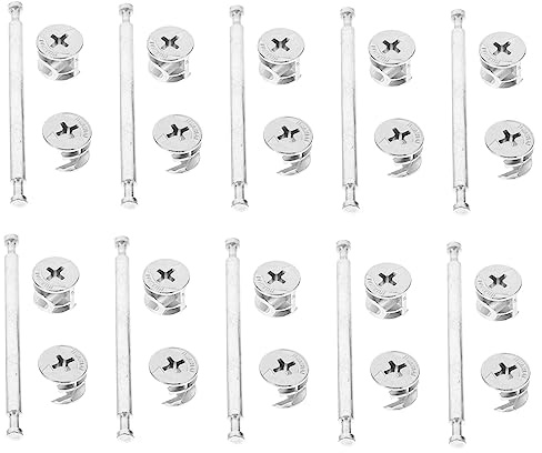 Hoement 20juegos Kit De Conectores De Doble Varilla para Muebles Accesorios De Pasadores para Gabinetes Incluye Herrajes De para Muebles