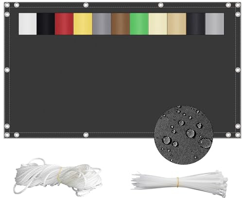 MEEYI Pantalla Privacidad Balcón 1.5x4m, Ocultacion Jardin Exterior Opaca UV-Resistente Mallas Ocultacion Balcon con Ataduras de Cables y Cuerda Toldo Lateral Balcon, Gris Oscuro