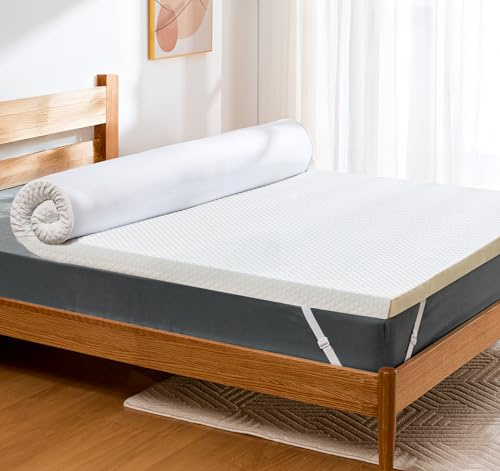 PERLECARE Surmatelas 90 x 200 cm – 5 cm de hauteur – Surmatelas rigide, niveau de dureté H2 et H3, mousse à froid avec housse en bambou, certifié Öko-TEX pour lit à sommier tapissier et canapé-lit