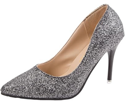Glitterpumps damer strass sandaler damer stilett spets höga klackar sexiga brudskor glänsande högklackade skor party bröllop sandaler paljetter dansskor bak öppen aftonskor