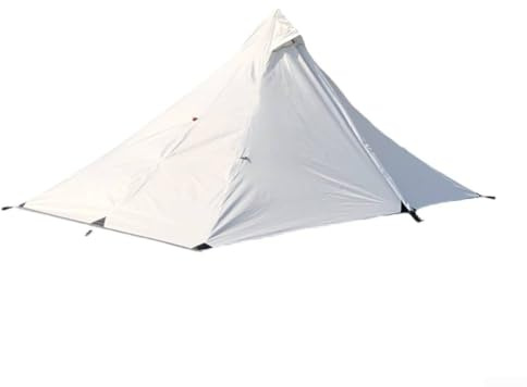 Tienda de campaña piramidal ultraligera para acampar de 1 a 2 personas, no necesita bastón, configuración de bastón de senderismo, impermeable, resistente al viento, refugio de una sola capa para