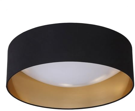 Lindby LED Deckenlampe Coleen (Modern) in Schwarz aus Textil (1 flammig,) - Deckenleuchte Lampe Wohnzimmerleuchte