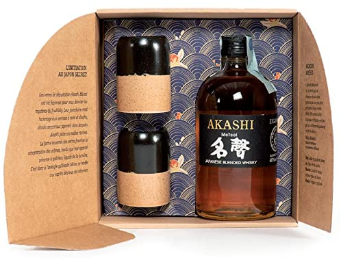 AKASHI JAPANESE BLENDED WHISKY MEISEI WHITE OAK 50 CL CONFEZIONE CON DUE BICCHIERI GIAPPONESI
