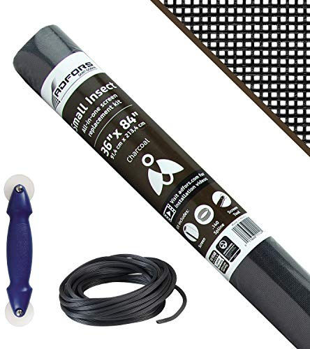Saint-Gobain ADFORS Small Insect Screen Repair Kit for Window & Door, 36 inches x 84 inches, DIY Window & Door, For Screen Repair, Protects from Small Insect, Comes with Spline Tool & Spline