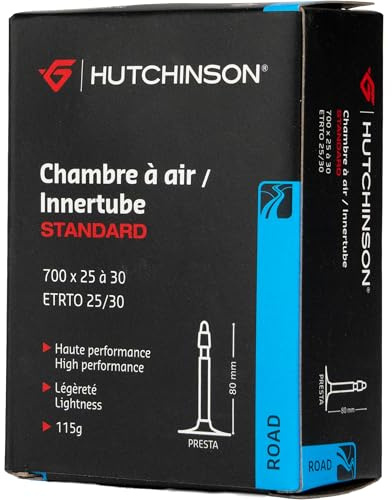 HUTCHINSON - Camera d'aria - Standard - Innertube - Resistenza e antiforatura - Bicicletta da strada - Valvola Presta - Spessore 0,9 mm - 80 MM - 700 x 25-30