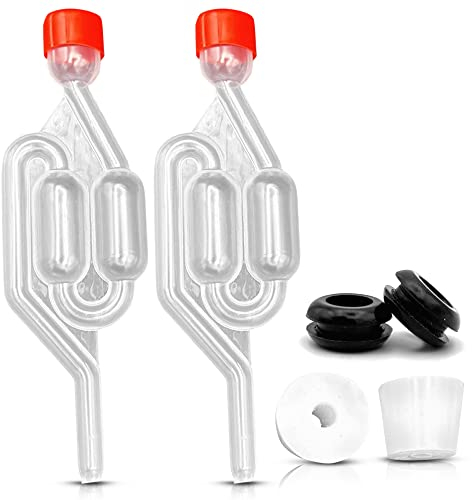 Brewing Mate 2 x Demijohn Airlock and Bung Set, Bubbler Air Lock for Home Brewing, Essential Equipment for Wine Making and Cider Making