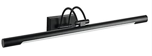 PAPUQ Applique murale à LED pour éclairage de tableaux, miroirs, peintures murales, 8 W, traditionnel et élégant, lumière chaude 3000 K, couleur noire, articulée et rotative. 50 cm