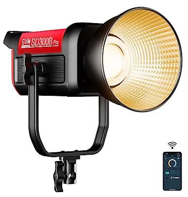 GVM 300W LED Videoleuchte, 300W Bowens LED Studiolicht 65000Lux/1m LED Fotografie Dauerlicht für Video Studio YouTube Foto Videoaufnahmen, CRI97+, 12 Effekte, 2700K–6800K Videolicht DMX/APP-Steuerung