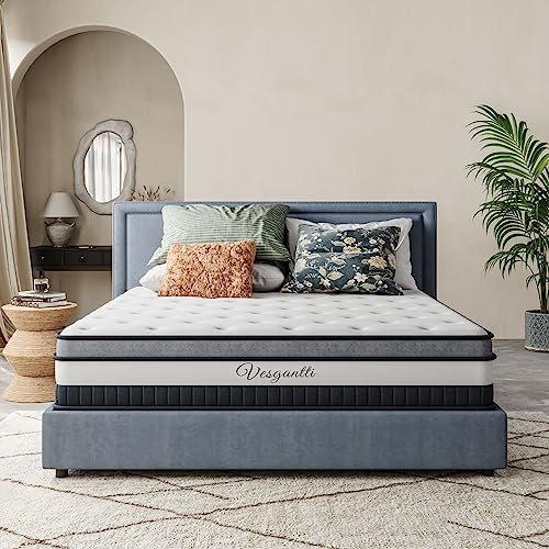 Vesgantti Matelas 160x200cm, 30cm Épaisseur, Matelas à Ressorts Ensachés Indépendant, Multicouches Extra Confort 7 Zones, Ferme Moyenne, Orthopédique, Oeko-Tex (H3, Box-Top Nova Luxe)
