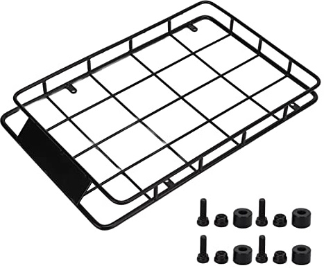 VGEBY RC Roof Rack, Black Iron RC Car Roof Luggage Rack Large Metal Luggage Carrier for Axial SCX10 1/10 RC Crawler Upgrade Parts, VGEBY1NGR9FIT3D