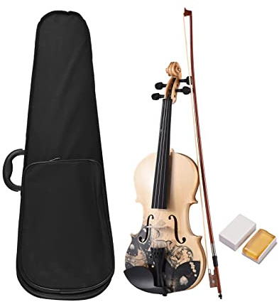 HUIOP Violín Acústico 4/4 Para Estudiantes Con Tablero Superior de Tilo