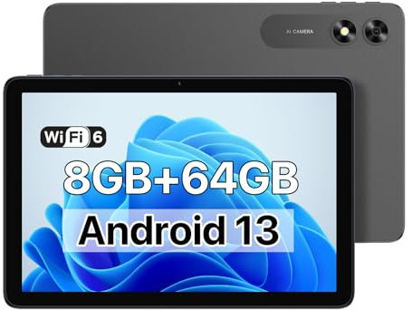 UMIDIGI G2 Tablet 10,1 Zoll, Android 13 8GB(4+4)+64GB Bis zu 1TB, Widevine L1 Zertifiziert PC, 1280 * 800HD, WiFi6 BT5.0, 6000mAh 8MP+8MP Tab mit 3,5mm Audiobuchse/OTG/Type C