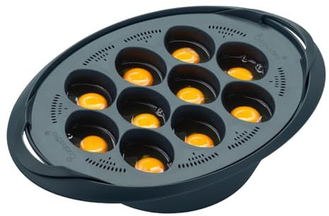 CucinaOra steamEGGS MAX Cuociuova per Bimby fino a 10 pezzi - Uova in camicia con Bimby - Accessorio per Bimby Vorwerk TM5 TM31 TM6 - Cuociuova per Bimby - Accessorio Thermomix