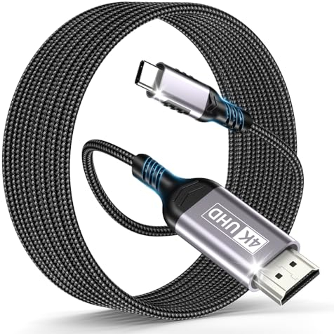 USB C To HDMI,1,8M Cavo HDMI USB C 4K UHD Thunderbolt 3/4 cavo usb c hdmi Compatibile per iPhone 16Pro/Max/iPhone 16/15,MacBook Pro/Air,iMac,iPad Pro/Air,Samsung Galaxy S24/S23/S22,Dell XPS