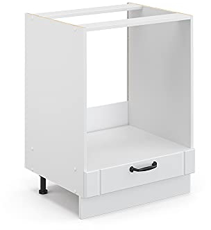 Vicco Herdumbauschrank Fame-Line, Weiß Landhaus/Weiß, 60 cm, AP Anthrazit