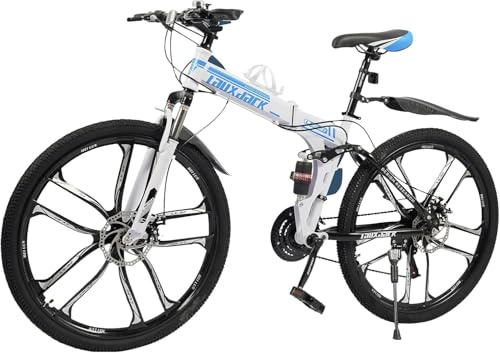 Kcolic Bicicleta Montaña 26 Pulgadas, Bicicleta para Hombre, 21 Velocidades, Suspensión, Plegable, Acero 26in