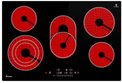 Plaque Electrique 80 cm / 8,7 kW / 5 Zones de cuisson / 9 niveaux de puissance/zone de cuisson tripple/zone de cuisson double ovale / CH7705RL