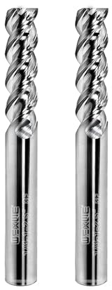 WEXWE Tools - Fresa cuadrada de carburo para corte de aluminio, diseño tipo U, para acabado de superficies destacadas, juego de brocas profesionales de 1/4 de vástago (1/4-2.5 pulgadas, 2 piezas)