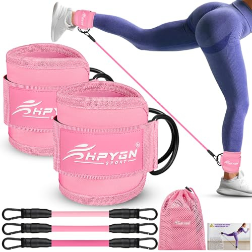Bandas de resistencia para el tobillo, bandas de resistencia para entrenamiento con puños, bandas de resistencia para entrenamiento de piernas y glúteos, equipo de entrenamiento para kickbacks