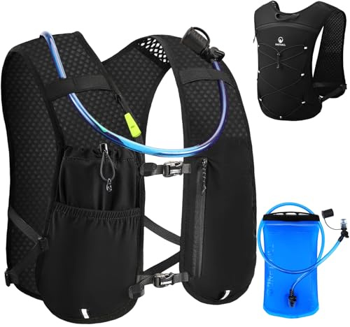 ONETOALL Running Vest Women, Lightweight Hydration Vest Mens, Breathable Running Backpack Gifts for Trail Running, Marathon, Cycling, Hiking, Skiing