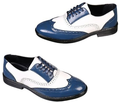 Oxford Klänningsskor Män Lättvikts Bekväma Formell For Bröllop Fest Och Evenemang Med Gummisula(Blue,40 EU)