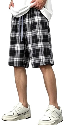 Short cargo élastique pour homme - Coupe ample - Confortable - Jambe droite - Confortable - Grande taille - Tendance - Baggy avec poches - Course à pied pour homme - Short cargo de travail