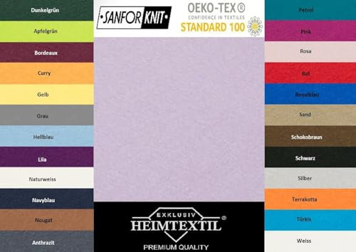 EXKLUSIV HEIMTEXTIL Jersey Spannbettlaken Premium Marke 90-100 x 200 cm Flieder