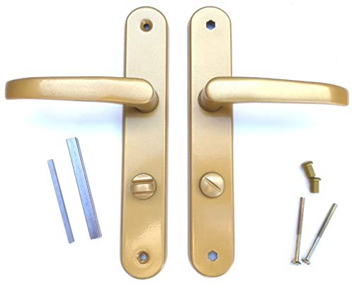 MonJar Poignée de porte longue plaque gauche droite dorée 72 mm (salle de bain)