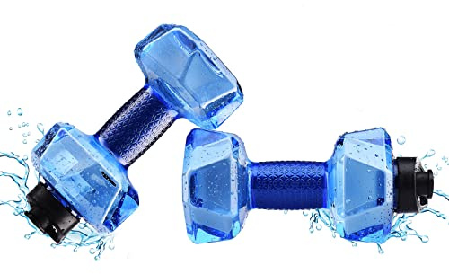 2 Mancuernas de Agua, Mancuernas Rellenables con Agua, Mancuernas Flotantes de Agua, Pesas de Agua para Ejercicios de Piscina, Barras de Mano de Natación, Equipo de Aeróbic Acuático para Adultos Y Niñ